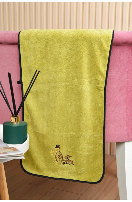 Полотенце кухонное микрофибра салатового цвета размер 35*70 см 191845L