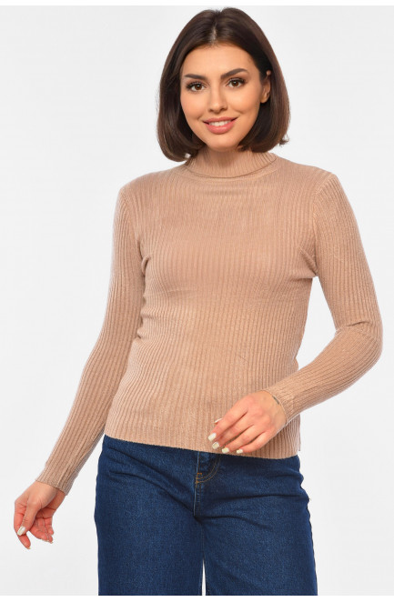 Гольф женский трикотажный бежевого цвета 191848L