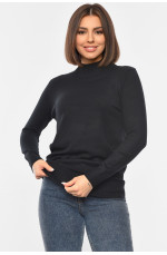Свитер женский удлиненный черного цвета 192116L
