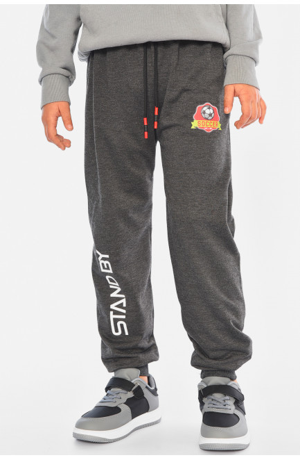 Спортивные штаны детские для мальчика темно-серого цвета 192951L