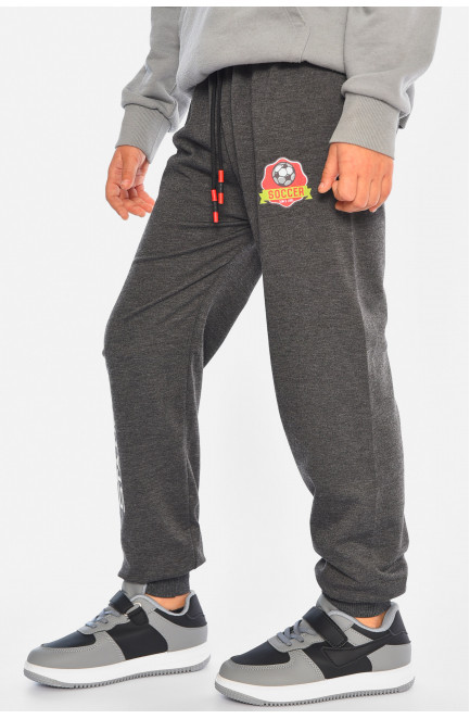Спортивные штаны детские для мальчика темно-серого цвета 192951L