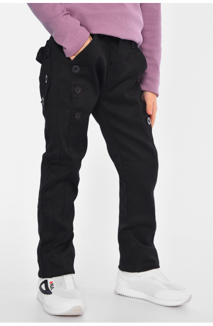 Джинсы детские для девочки черного цвета 193016L