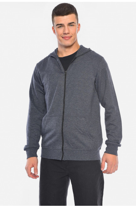 Кофта мужская на молнии темно-серого цвета 193028L