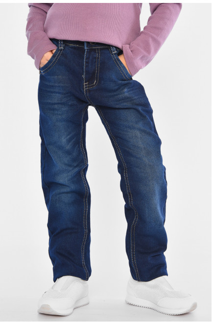 Джинсы детские для девочки синего цвета 193031L