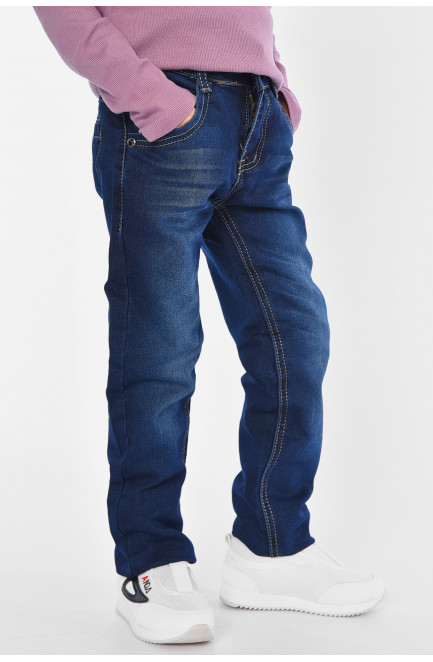 Джинсы детские для девочки синего цвета 193031L