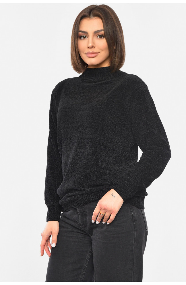 Свитер женский акриловый черного цвета 193271L