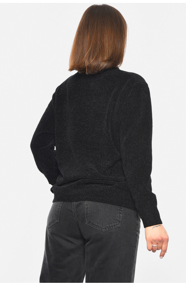 Свитер женский акриловый черного цвета 193271L