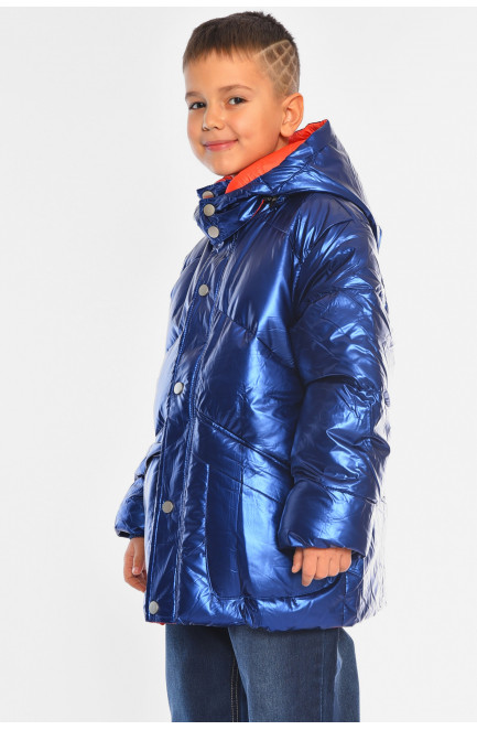 Куртка детская для мальчика еврозима темно-синего цвета 193455L