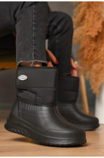 Дутики женские на меху черного цвета 193675L