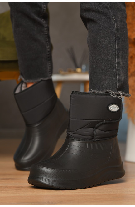 Дутики женские на меху черного цвета 193675L