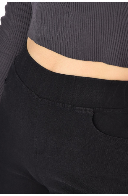 Джинсы женские зауженные черного цвета 193884L