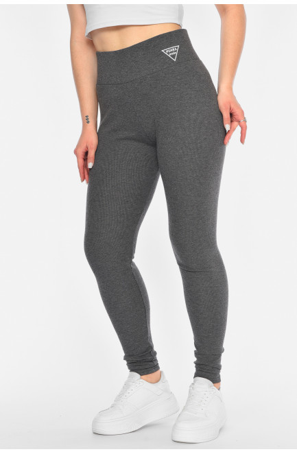 Лосины женские трикотажные полубатальные темно-серого цвета 193889L