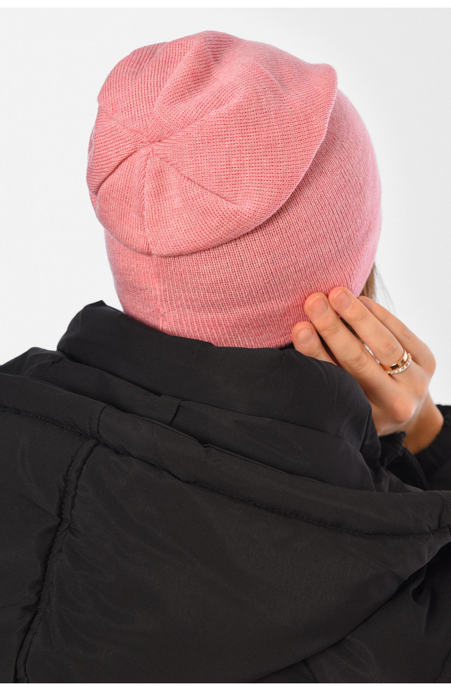 Шапка женская демисезонная розового цвета 194597L