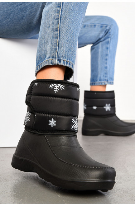 Дутики женские на меху черного цвета 194965L