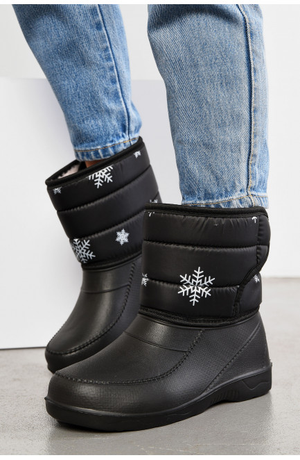 Дутики женские на меху черного цвета 194965L