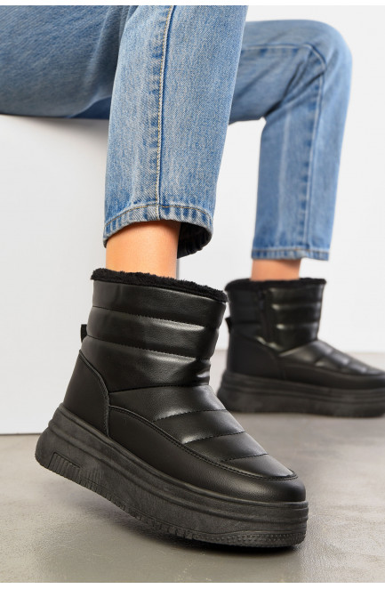 Дутики женские на меху черного цвета 195188L