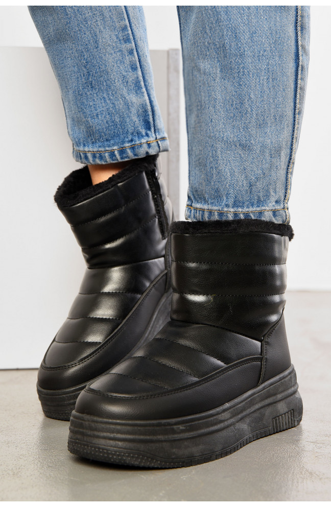 Дутики женские на меху черного цвета 195188L