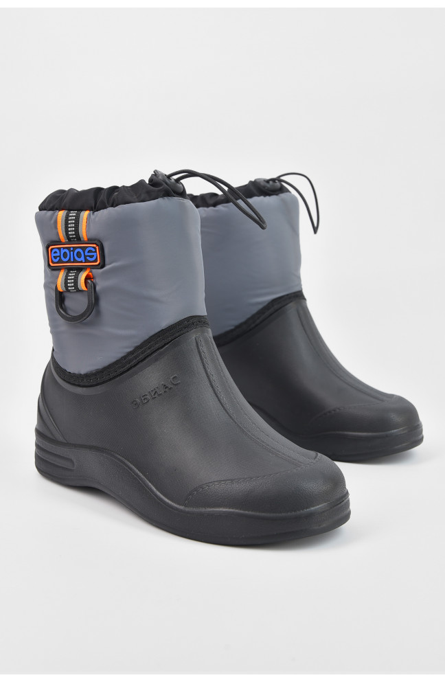 Дутики детские на меху черно-серого цвета 195782L