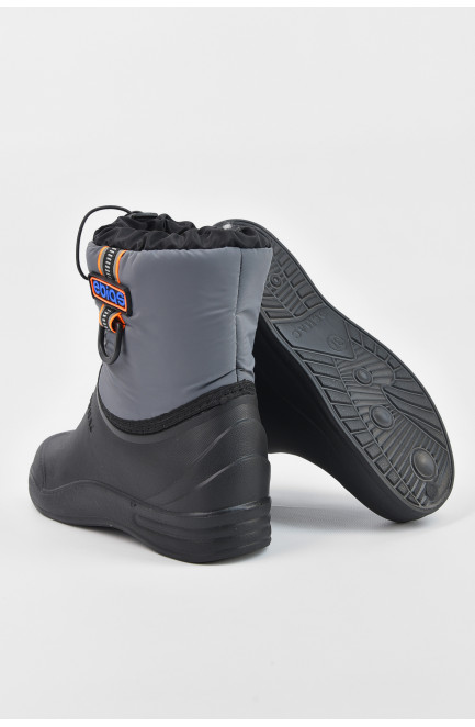 Дутики детские на меху черно-серого цвета 195782L