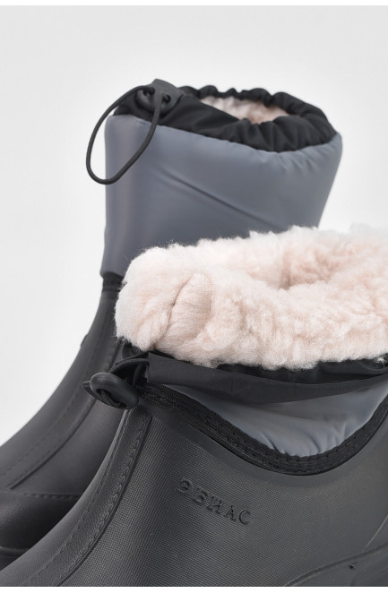 Дутики детские на меху черно-серого цвета 195782L