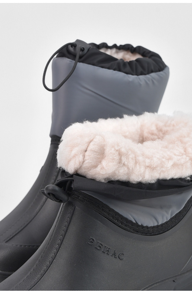 Дутики детские на меху черно-серого цвета 195782L