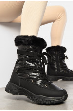 Дутики женские на меху черного цвета 195808L
