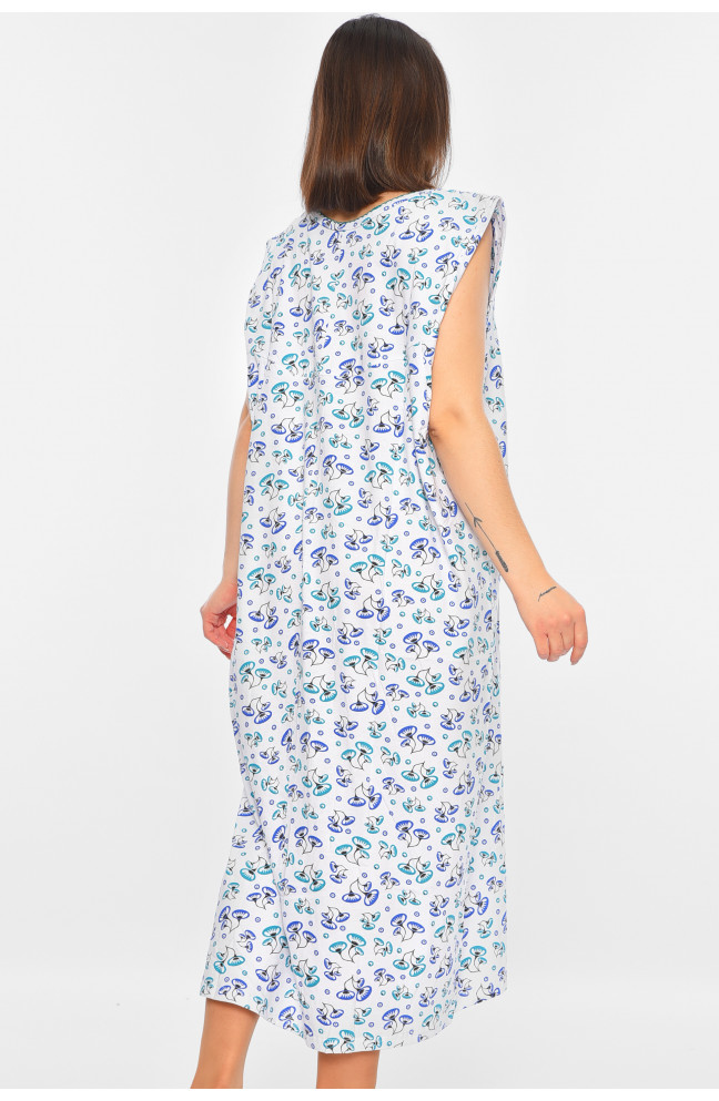 Ночная рубашка женская батальная белого цвета с принтом 195842L