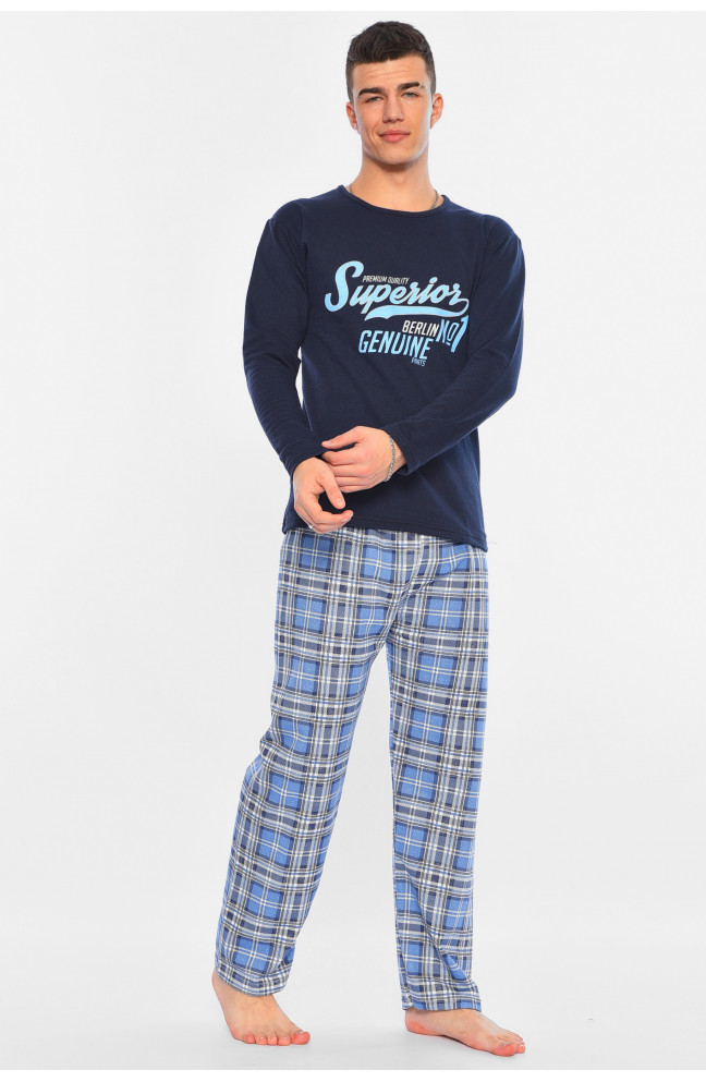 Пижама мужская утеплённая тёмно-синего цвета 196170L
