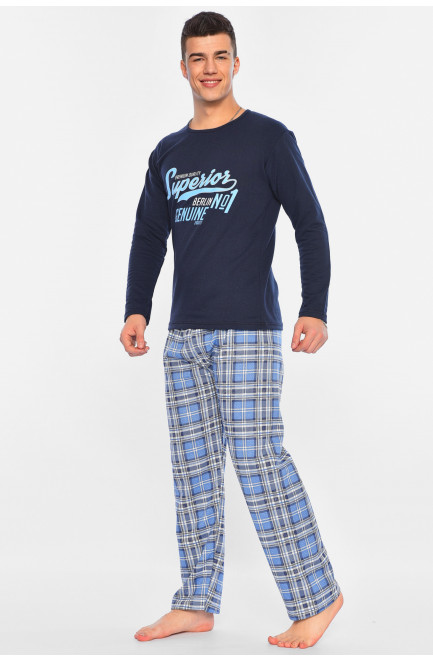 Пижама мужская утеплённая тёмно-синего цвета 196170L