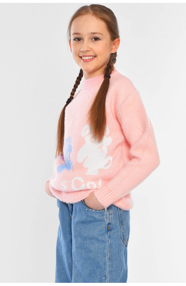 Свитер детский для девочки розового цвета 196215L