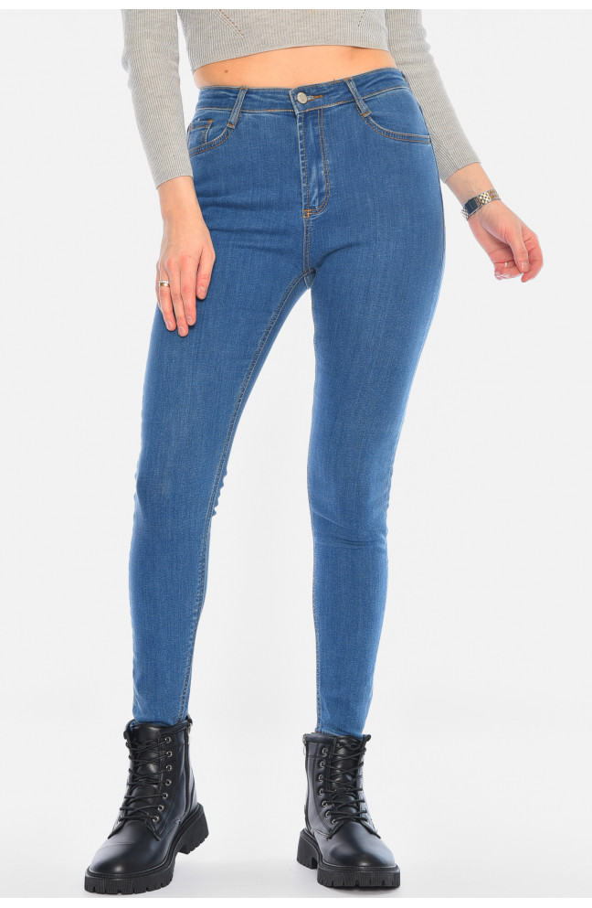 Джинсы женские скинни синего цвета 196235L