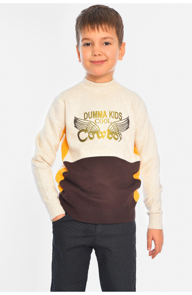 Свитер детский для мальчика молочного цвета 196333L