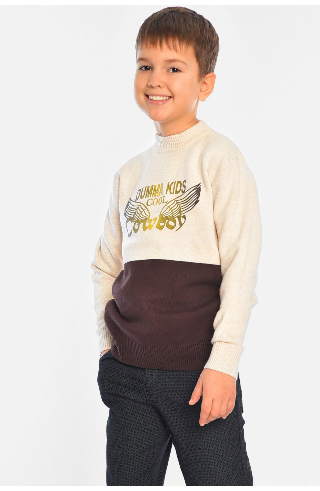 Свитер детский для мальчика молочного цвета 196333L