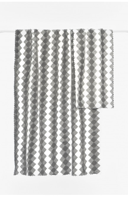 Набор полотенец из микрофибры банное+для лица темно-серого цвета 196438L