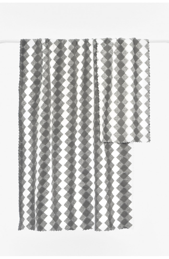 Набор полотенец из микрофибры банное+для лица темно-серого цвета 196438L