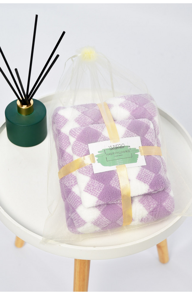 Набор полотенец из микрофибры банное+для лица сиреневого цвета 196439L