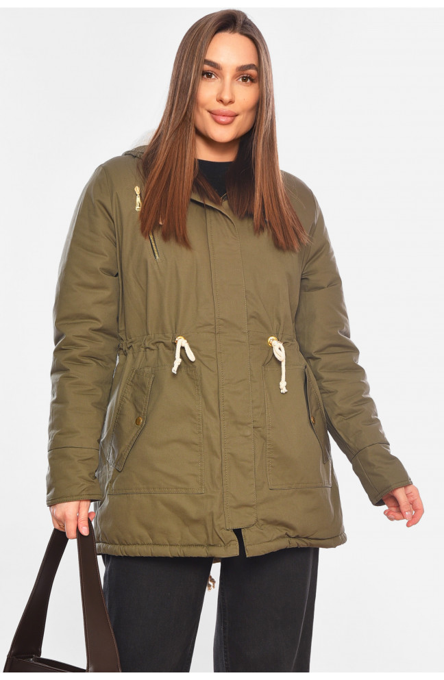 Куртка женская демисезонная цвета хаки 197771L