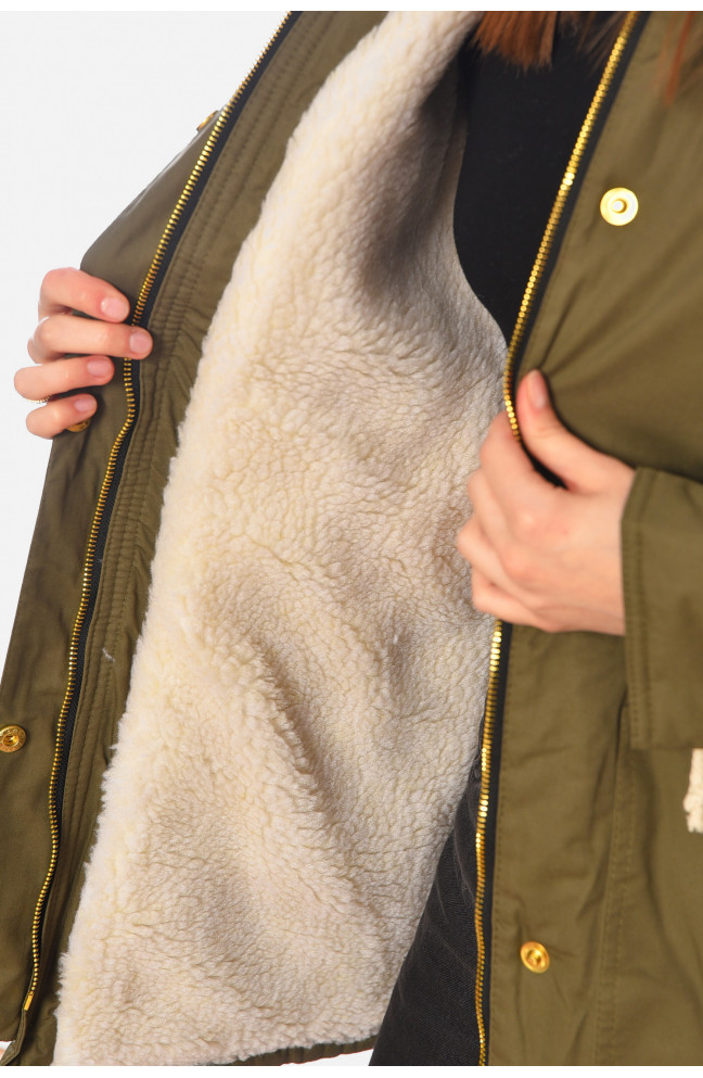 Куртка женская демисезонная цвета хаки 197771L