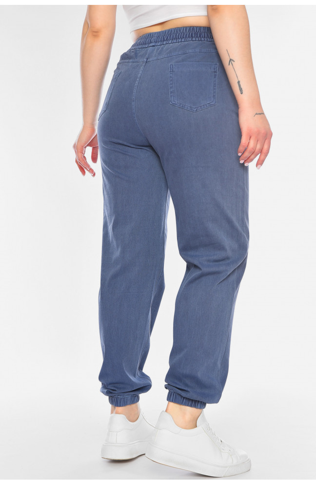 Штаны женские однотонные синего цвета 198268L