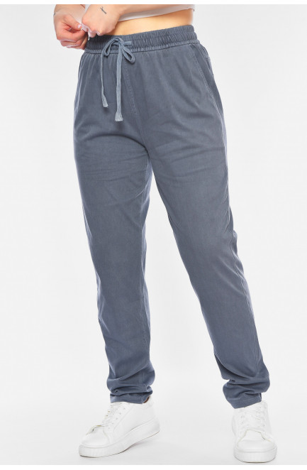 Штаны женские однотонные темно-серого цвета 198305L