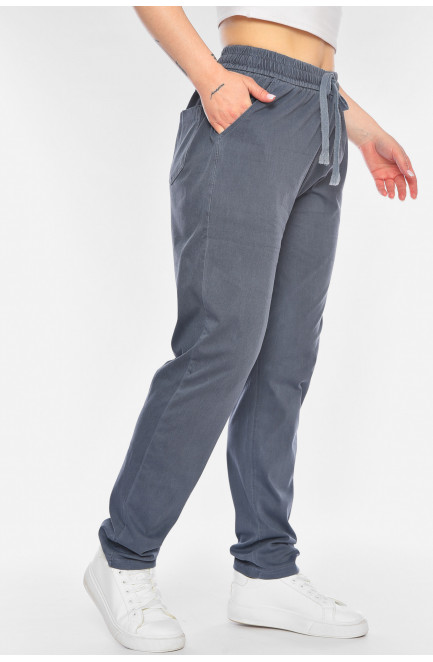 Штаны женские однотонные темно-серого цвета 198305L