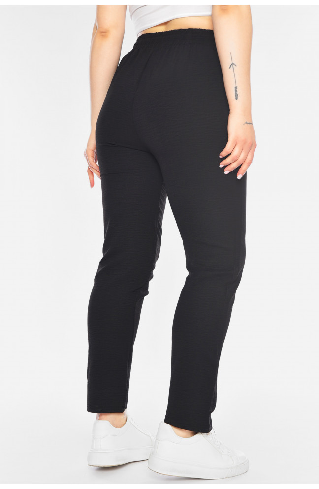 Штаны женские однотонные черного цвета 198325L