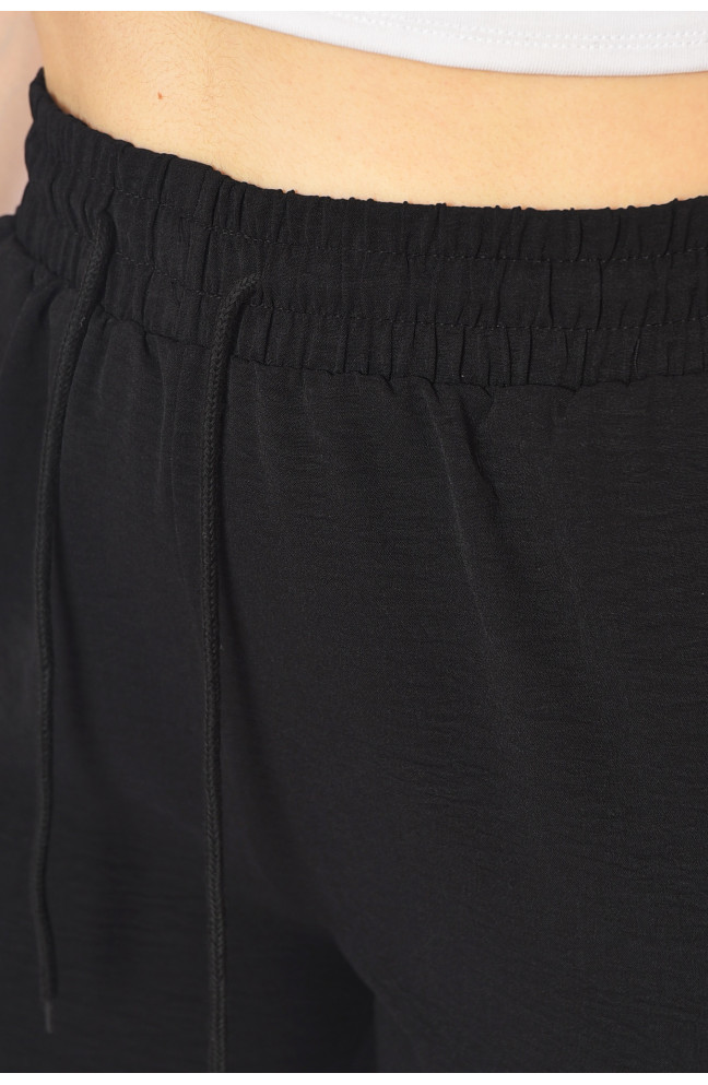 Штаны женские однотонные черного цвета 198325L
