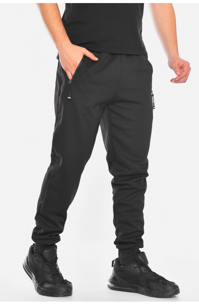 Спортивные штаны мужские черного цвета 198343L