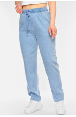 Штаны женские однотонные голубого цвета 198383L
