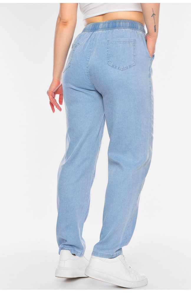 Штаны женские однотонные голубого цвета 198383L