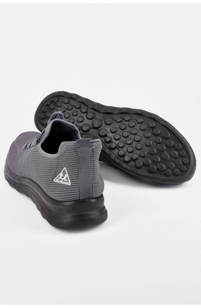 Кроссовки мужские серого цвета на шнуровке текстиль 198674L