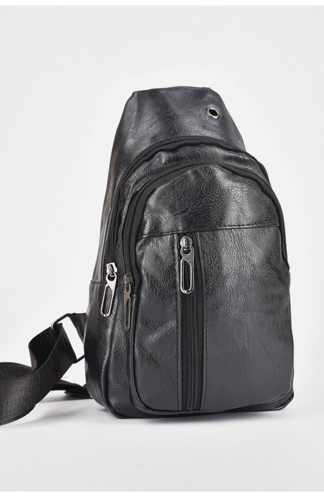 Сумка мужская через плечо из экокожи черного цвета 199028L