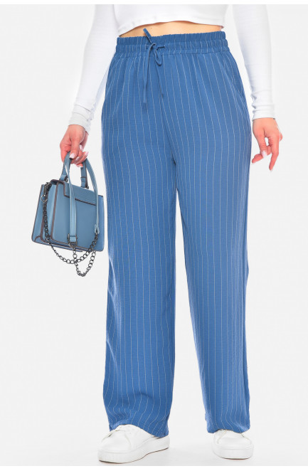 Штаны женские синего цвета с принтом 199977L