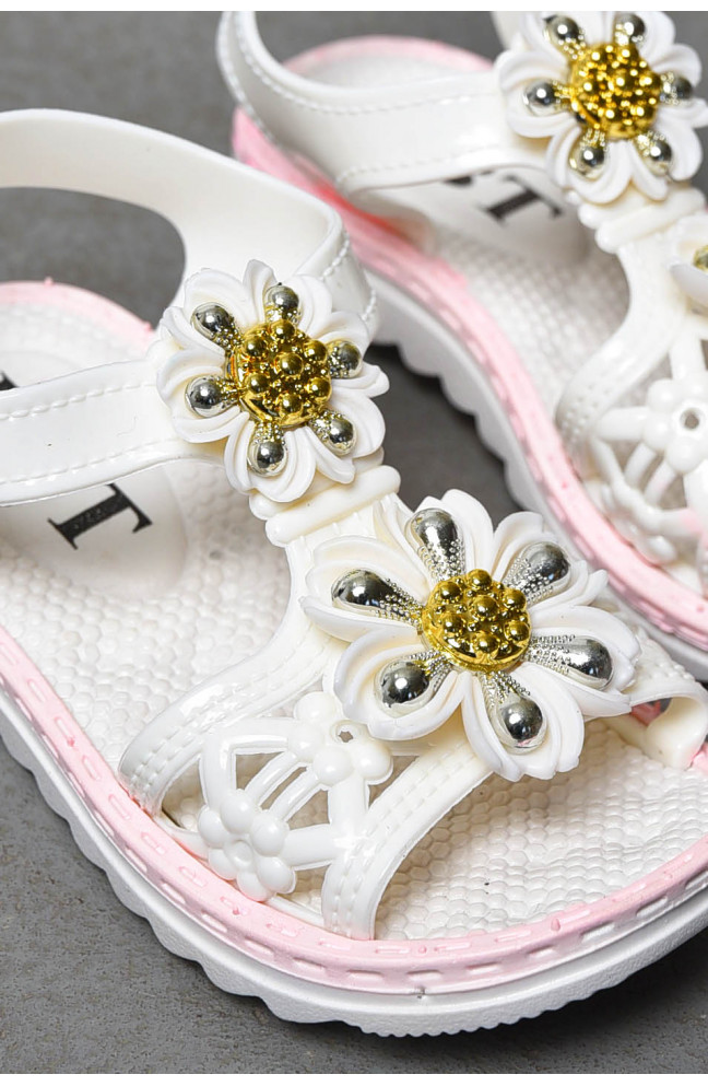 Босоножки детские силиконовые белого цвета 199991L